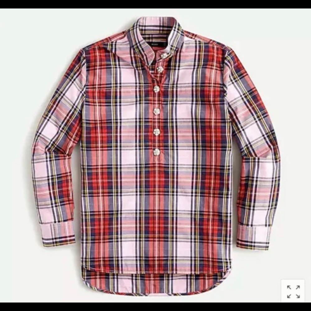 J.Crew Pink Tartan Blouse